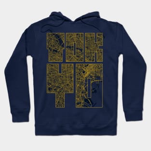 Tokyo, Japan City Map Typography - Gold Art Deco Hoodie